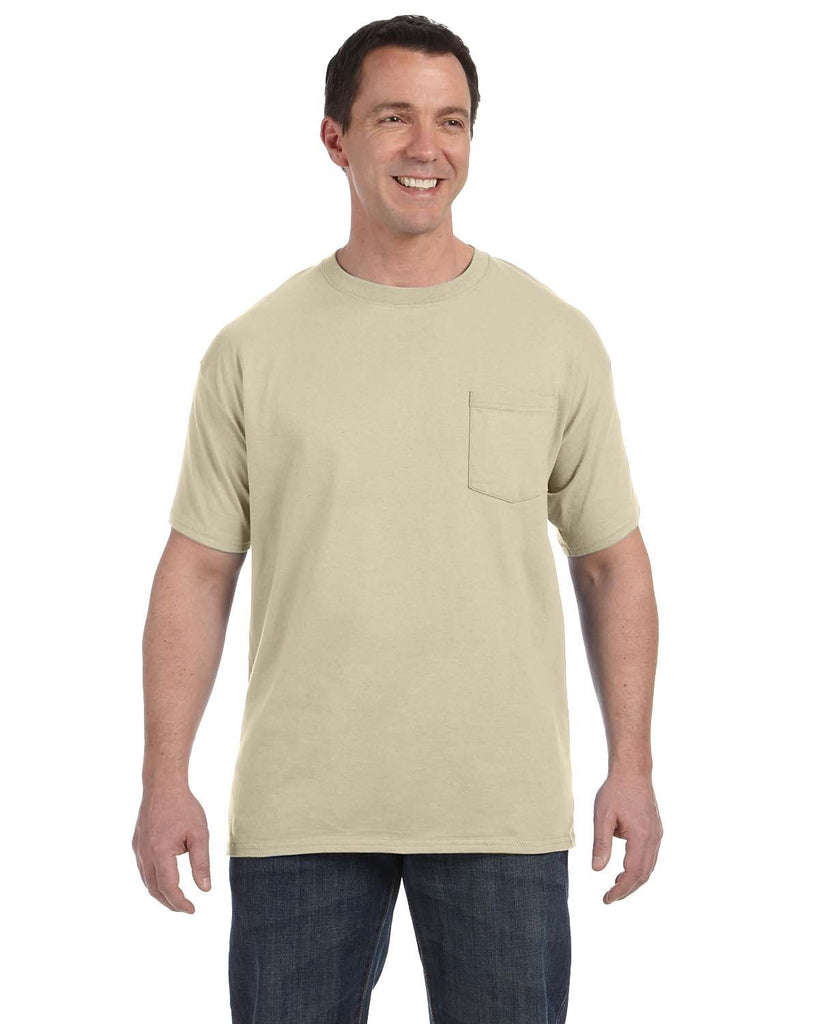 Hanes-H5590-Mens Authentic-T Pocket T-Shirt-SAND