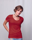Hanes-MO150-Ladies Modal Triblend Scoop T-Shirt-CARMINE RED TRBL