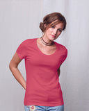 Hanes-MO150-Ladies Modal Triblend Scoop T-Shirt-JAZZBRY PNK TRBL
