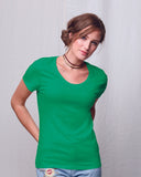 Hanes-MO150-Ladies Modal Triblend Scoop T-Shirt-KELLY GRN TRBLND