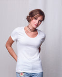 Hanes-MO150-Ladies Modal Triblend Scoop T-Shirt-SOLID WHITE TRBL