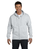 Hanes-P180-Adult 7.8 oz. EcoSmart 50/50 Full-Zip Hooded Sweatshirt-ASH