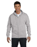 Hanes-P180-Adult 7.8 oz. EcoSmart 50/50 Full-Zip Hooded Sweatshirt-LIGHT STEEL