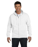 Hanes-P180-Adult 7.8 oz. EcoSmart 50/50 Full-Zip Hooded Sweatshirt-WHITE