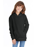 Hanes-P473-Youth 7.8 oz. EcoSmart 50/50 Pullover Hooded Sweatshirt-BLACK