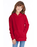 Hanes-P473-Youth 7.8 oz. EcoSmart 50/50 Pullover Hooded Sweatshirt-DEEP RED