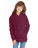 Hanes-P473-Youth 7.8 oz. EcoSmart 50/50 Pullover Hooded Sweatshirt-MAROON