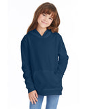 Hanes-P473-Youth 7.8 oz. EcoSmart 50/50 Pullover Hooded Sweatshirt-NAVY