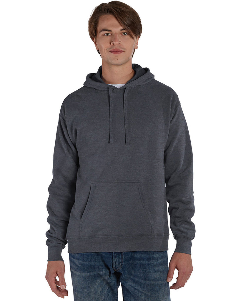 Hanes-RS170-Adult Perfect Sweats Pullover Hooded Sweatshirt-CHARCOAL HEATHER