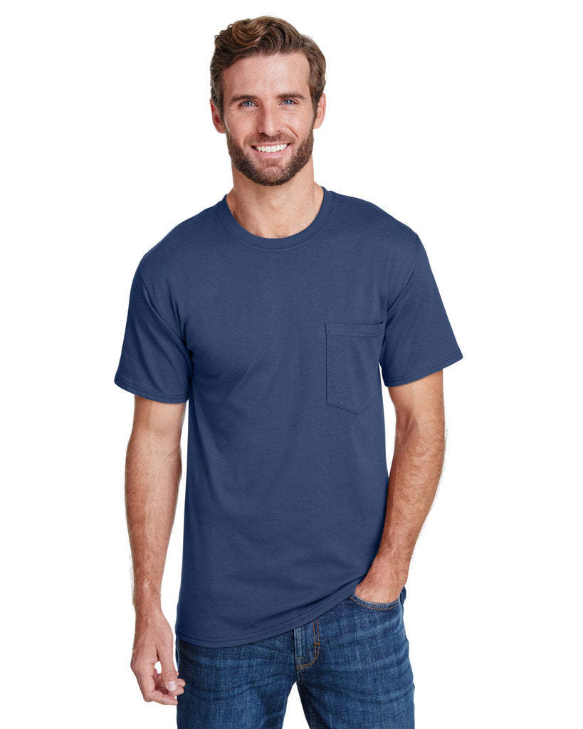 Hanes-W110-Adult Workwear Pocket T-Shirt-NAVY