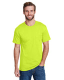 Hanes-W110-Adult Workwear Pocket T-Shirt-SAFETY GREEN