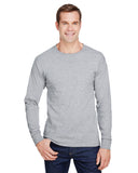 Hanes-W120-Adult Workwear Long-Sleeve Pocket T-Shirt-LIGHT STEEL