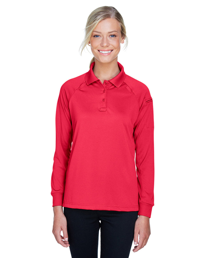 Harriton-M211LW-Ladies Advantage Snag Protection Plus Long-Sleeve Tactical Polo-RED