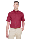 Harriton-M500S-Mens Easy Blend Short-Sleeve Twill Shirt with Stain-Release-WINE
