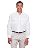 Harriton-M580L-Mens Key West Long-Sleeve Performance Staff Shirt-WHITE