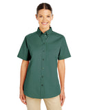 Harriton-M582W-Ladies Foundation 100% Cotton Short-Sleeve Twill Shirt with Teflon-HUNTER