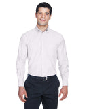 Harriton-M600-Mens Long-Sleeve Oxford with Stain-Release-WHITE
