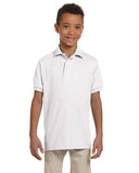 Jerzees-437Y-Youth SpotShield Jersey Polo-WHITE