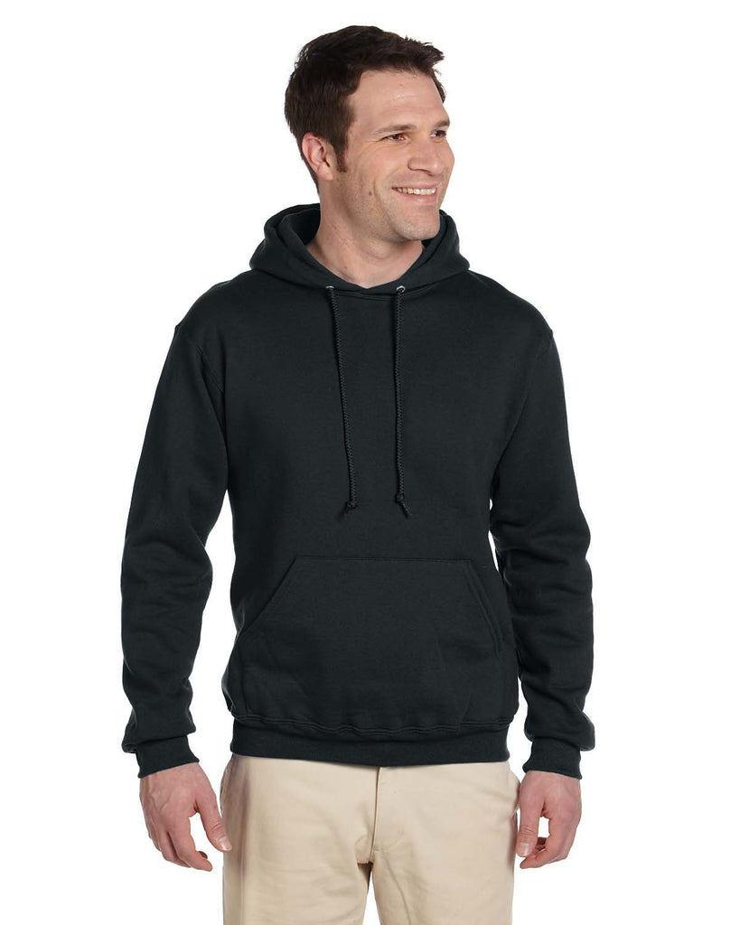 Jerzees-4997-Adult 9.5 oz Super Sweats NuBlend Fleece Pullover Hooded Sweatshirt-BLACK