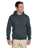 Jerzees-4997-Adult 9.5 oz Super Sweats NuBlend Fleece Pullover Hooded Sweatshirt-BLACK HEATHER