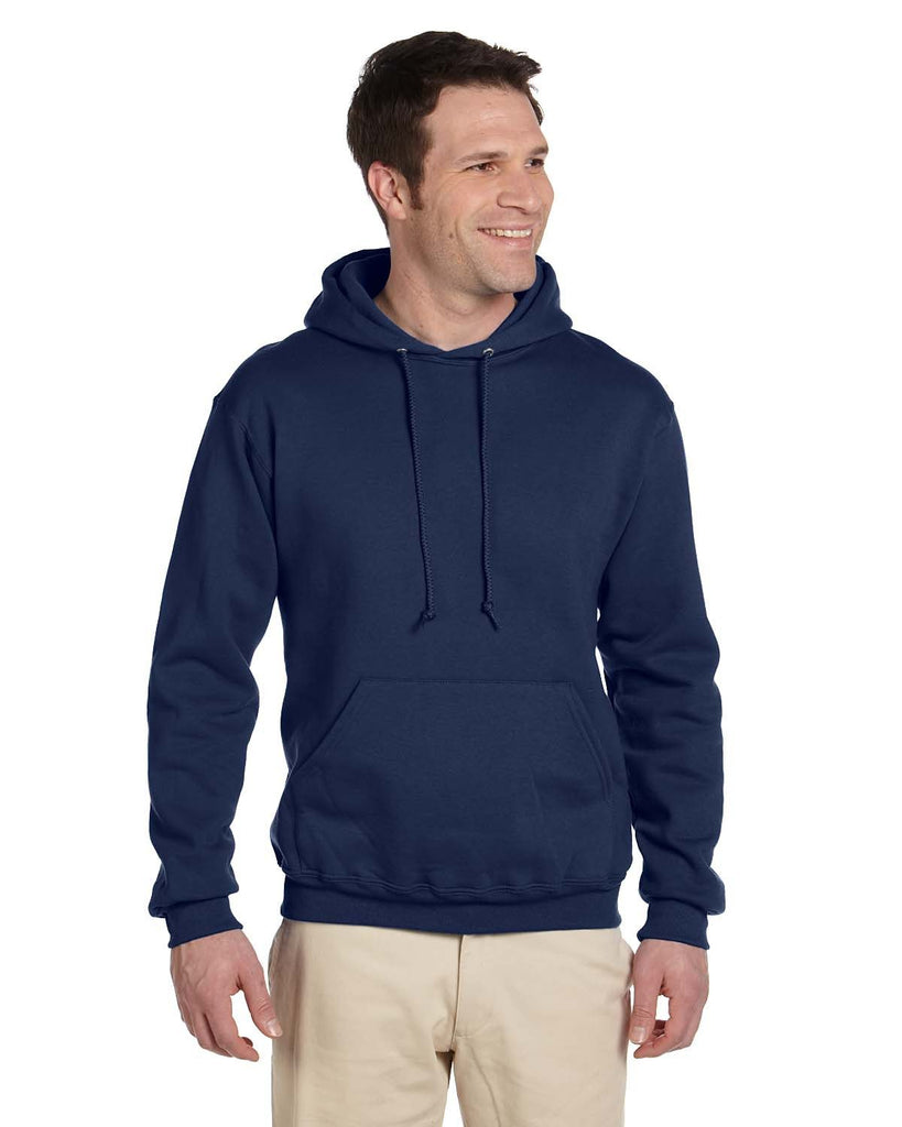 Jerzees-4997-Adult 9.5 oz Super Sweats NuBlend Fleece Pullover Hooded Sweatshirt-J NAVY