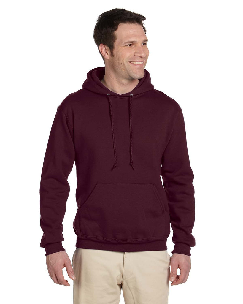 Jerzees-4997-Adult 9.5 oz Super Sweats NuBlend Fleece Pullover Hooded Sweatshirt-MAROON