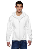 Jerzees-4999-Adult 9.5 oz Super Sweats NuBlend Fleece Full-Zip Hooded Sweatshirt-WHITE