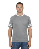 Jerzees-602MR-Adult TRI-BLEND Varsity Ringer T-Shirt-OXFORD/ WHITE