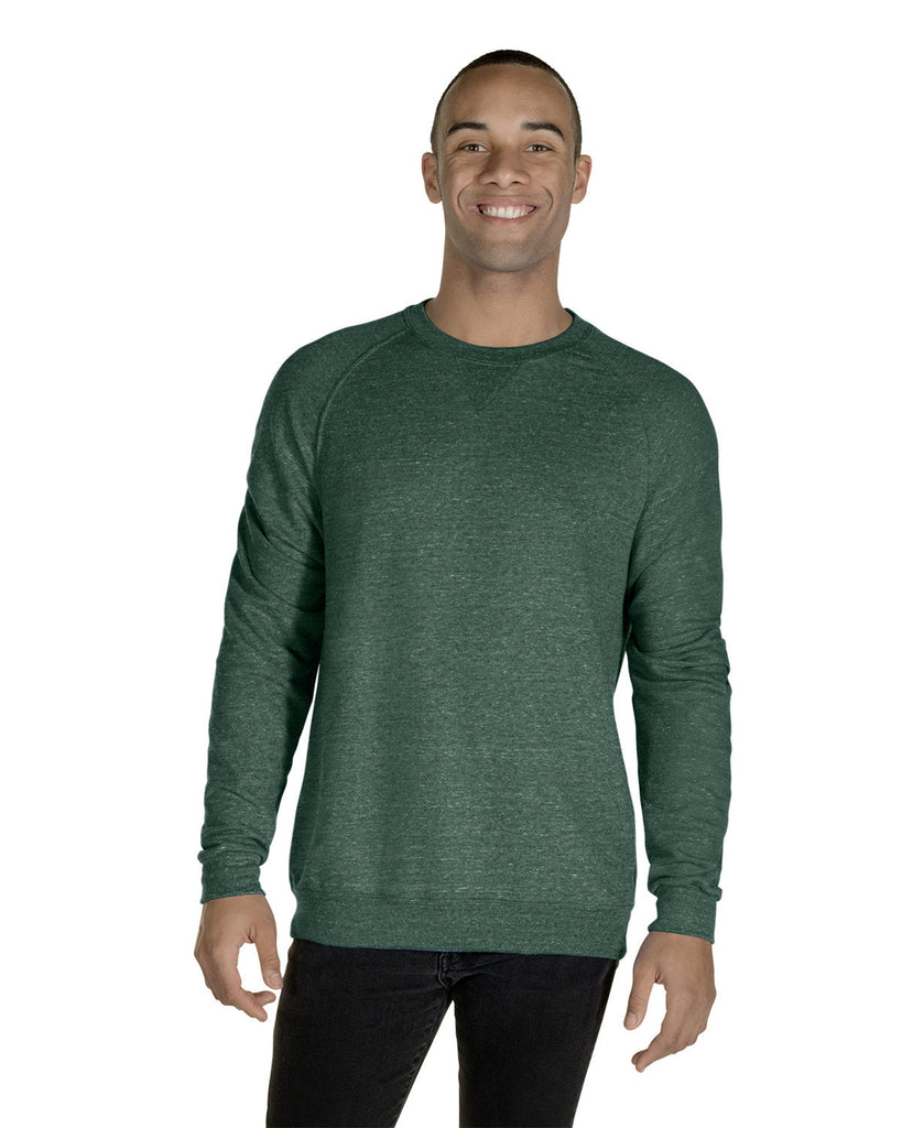 Jerzees-91MR-Adult Snow Heather French Terry Crewneck Sweatshirt-FRST GRN SNW HTH