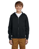 Jerzees-993B-Youth 8 oz. NuBlend Fleece Full-Zip Hooded Sweatshirt-BLACK