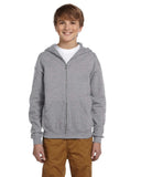 Jerzees-993B-Youth 8 oz. NuBlend Fleece Full-Zip Hooded Sweatshirt-OXFORD
