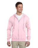 Jerzees-993-Adult 8 oz. NuBlend Fleece Full-Zip Hooded Sweatshirt-CLASSIC PINK