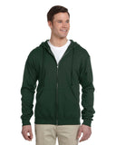 Jerzees-993-Adult 8 oz. NuBlend Fleece Full-Zip Hooded Sweatshirt-FOREST GREEN