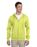 Jerzees-993-Adult 8 oz. NuBlend Fleece Full-Zip Hooded Sweatshirt-SAFETY GREEN