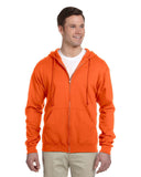 Jerzees-993-Adult 8 oz. NuBlend Fleece Full-Zip Hooded Sweatshirt-SAFETY ORANGE