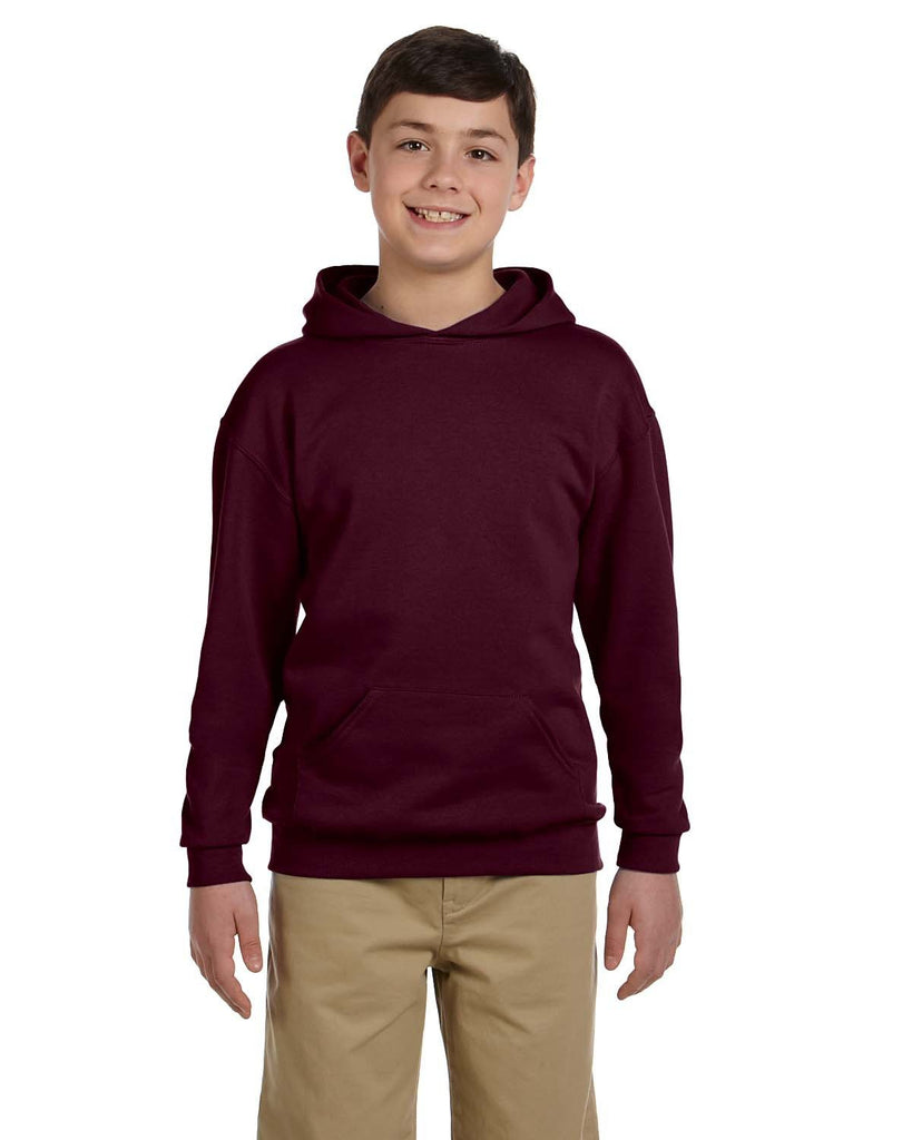 Jerzees-996Y-Youth 8 oz. NuBlend Fleece Pullover Hooded Sweatshirt-MAROON