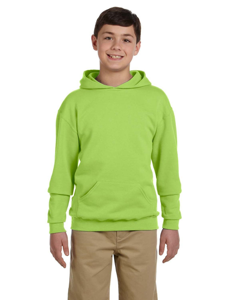 Jerzees-996Y-Youth 8 oz. NuBlend Fleece Pullover Hooded Sweatshirt-NEON GREEN