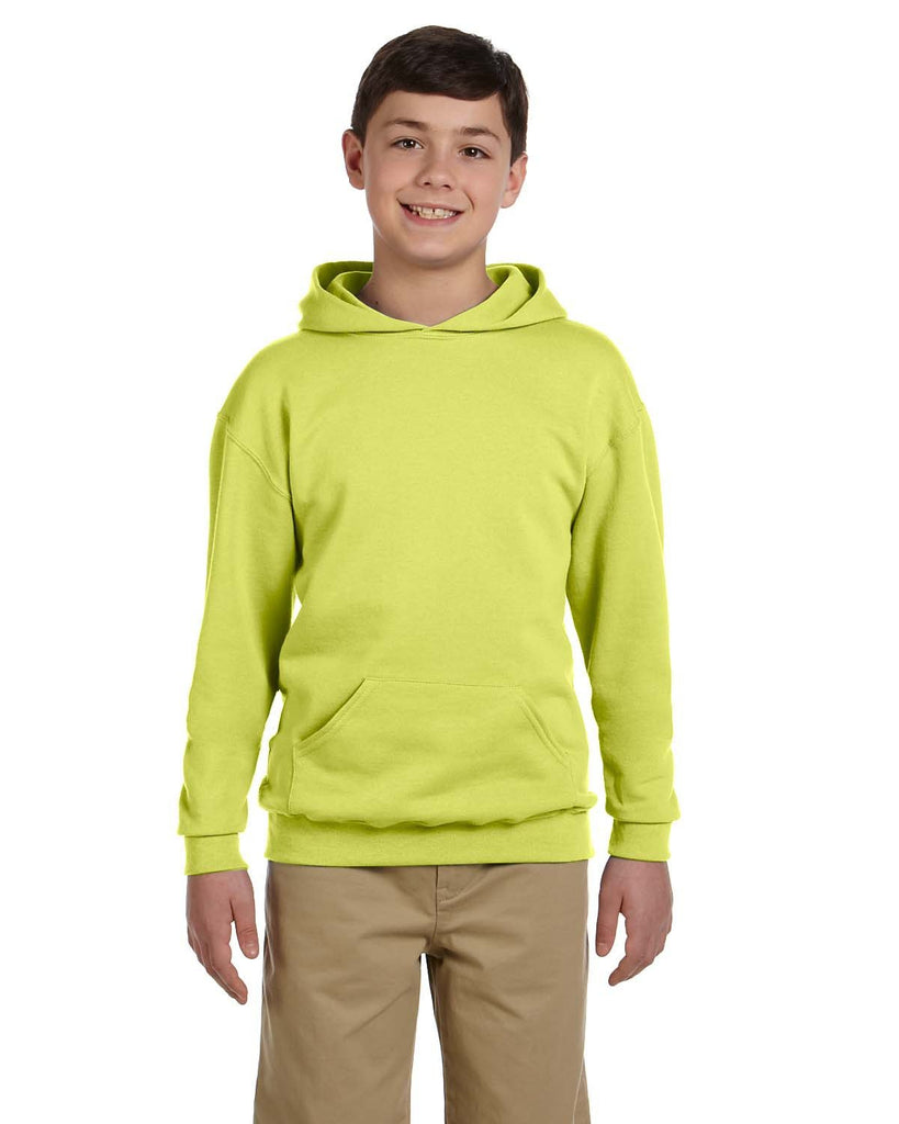 Jerzees-996Y-Youth 8 oz. NuBlend Fleece Pullover Hooded Sweatshirt-SAFETY GREEN