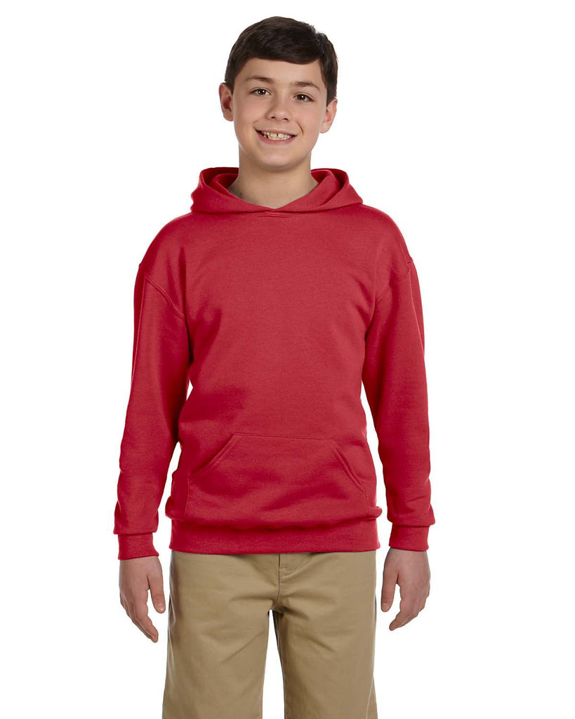 Jerzees-996Y-Youth 8 oz. NuBlend Fleece Pullover Hooded Sweatshirt-TRUE RED