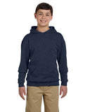 Jerzees-996Y-Youth 8 oz. NuBlend Fleece Pullover Hooded Sweatshirt-VIN HTR NAVY