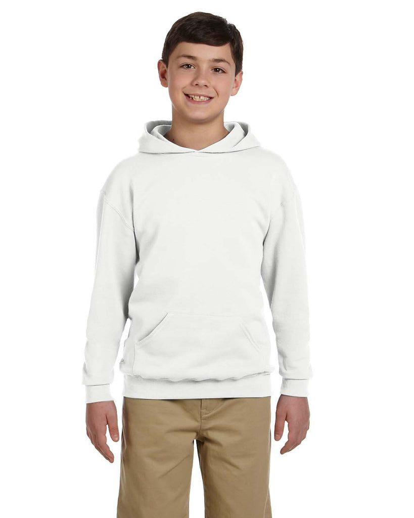 Jerzees-996Y-Youth 8 oz. NuBlend Fleece Pullover Hooded Sweatshirt-WHITE