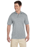 Jerzees-J100-Adult Heavyweight Cotton Jersey Polo-ATHLETIC HEATHER