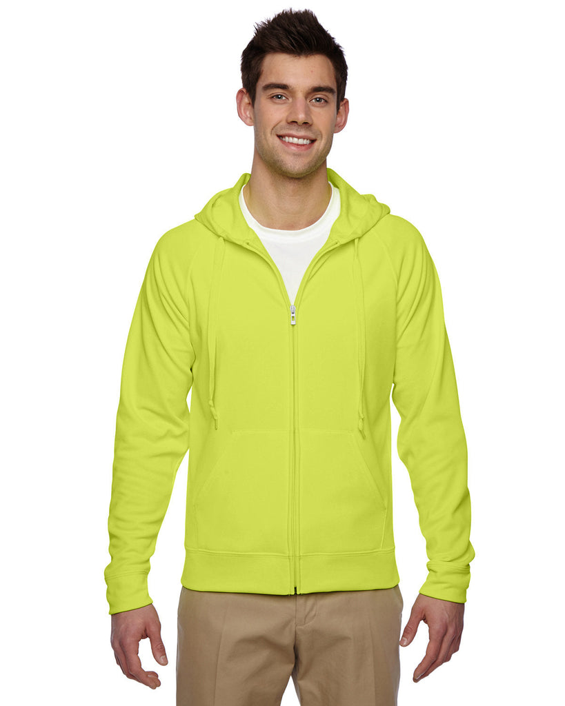 Jerzees-PF93MR-Adult 6 oz. DRI-POWER SPORT Full-Zip Hooded Sweatshirt-SAFETY GREEN