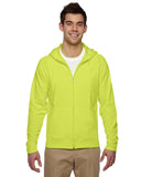Jerzees-PF93MR-Adult 6 oz. DRI-POWER SPORT Full-Zip Hooded Sweatshirt-SAFETY GREEN