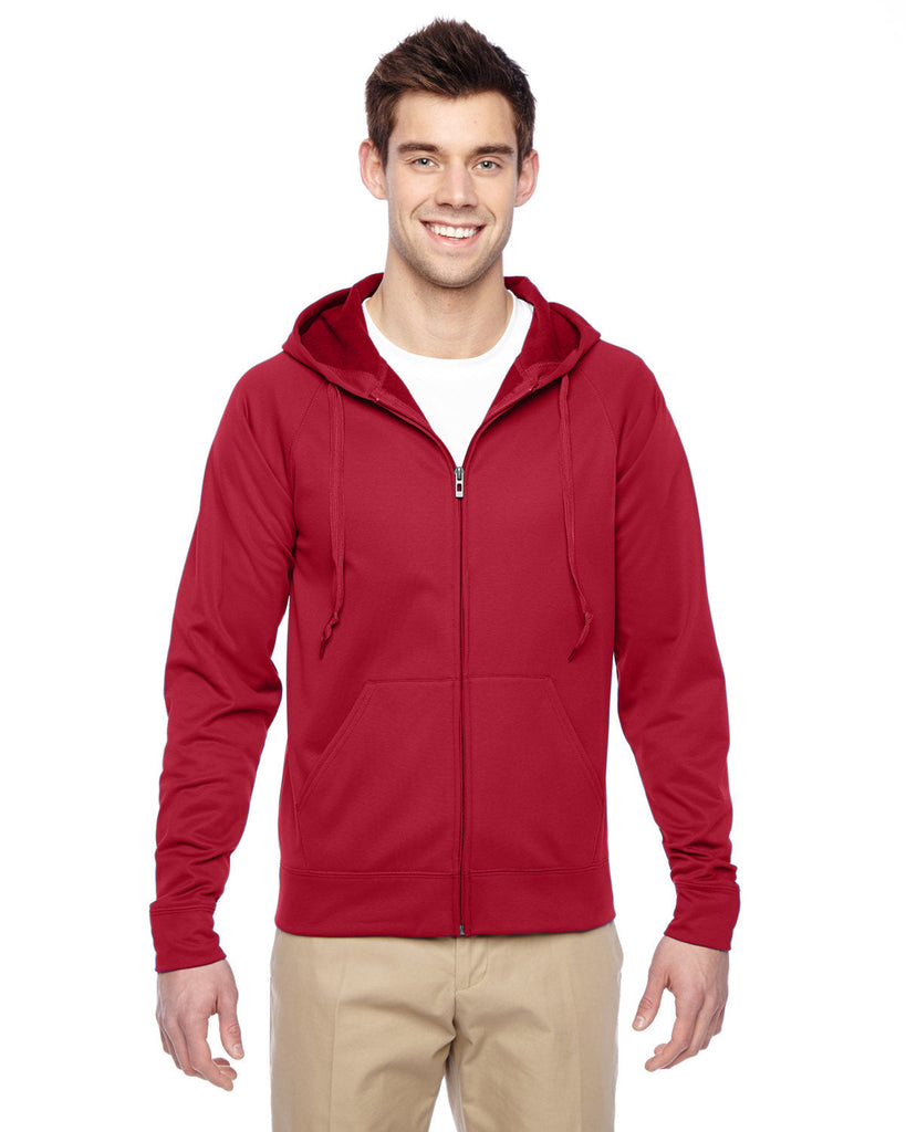 Jerzees-PF93MR-Adult 6 oz. DRI-POWER SPORT Full-Zip Hooded Sweatshirt-TRUE RED