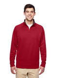 Jerzees-PF95MR-Adult 6 oz. DRI-POWER SPORT Quarter-Zip Cadet Collar Sweatshirt-TRUE RED