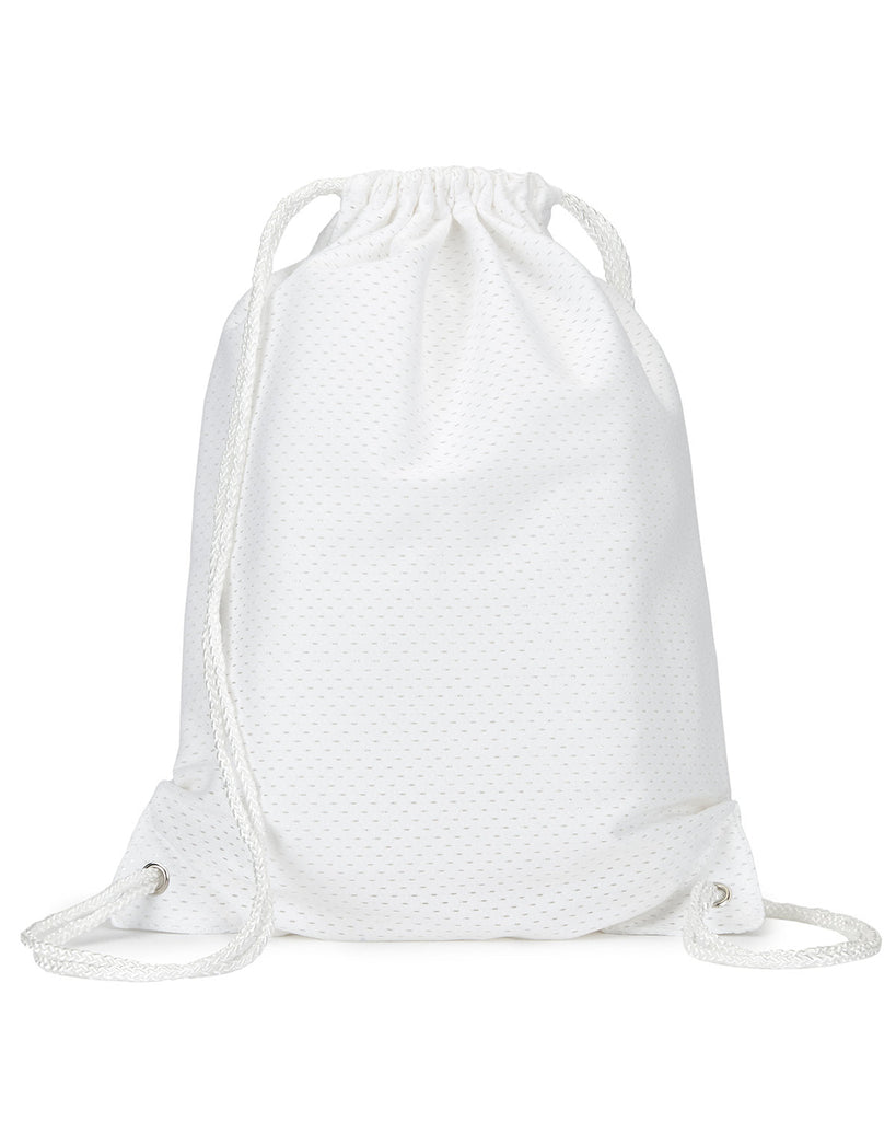 Liberty Bags-8895-Jersey Mesh Drawstring Backpack-WHITE