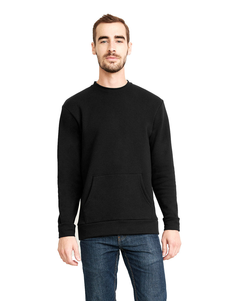 Next Level Apparel-9001-Unisex Santa Cruz Pocket Sweatshirt-BLACK