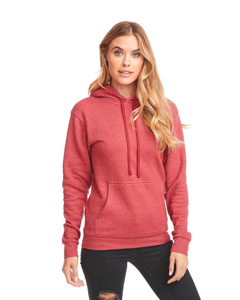 Next Level Apparel-9302-Unisex Classic PCH Pullover Hooded Sweatshirt-HEATHER CARDINAL
