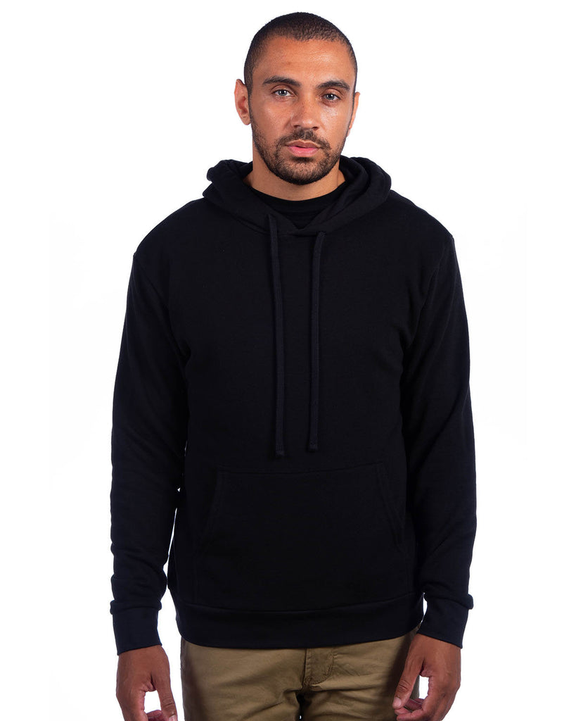 Next Level Apparel-9304-Adult Sueded French Terry Pullover Sweatshirt-BLACK